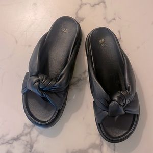 H&M leather knotted pillow sandals